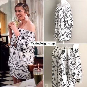 Embroidered Dress ASO Alexis Rose in Schitt’s Creek Off The Shoulder